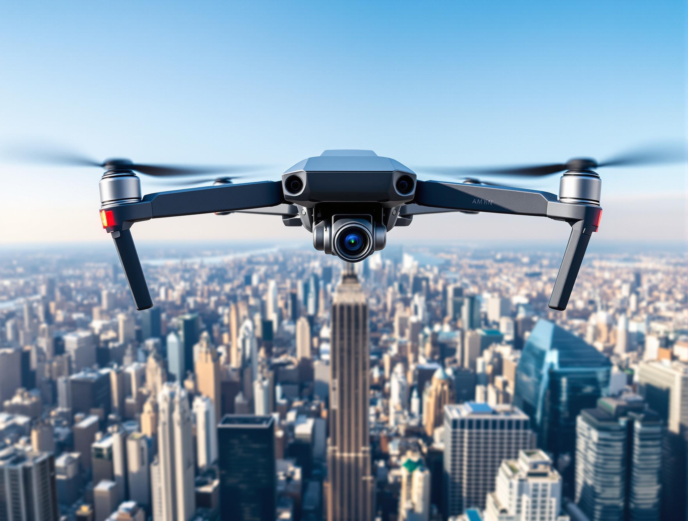 Caméra haute définition montée sur un drone pour inspection de toiture